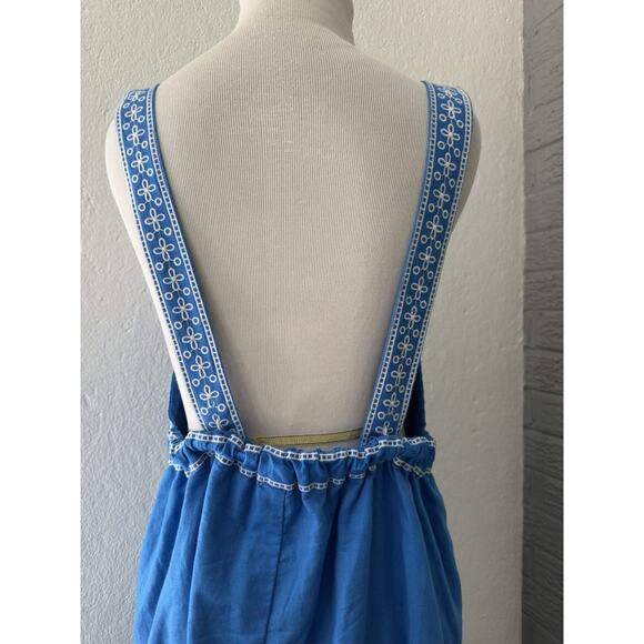 J.Crew Goddess Maxi Dress Eyelet Trim Linen Blend Lined Summer Beach Sz Med - Picture 9 of 16
